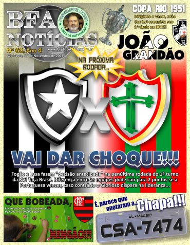 BFA Notícias, edição nº 62 – XVI Taça Brasil, Fogão e Lusa decidem o 1º turno